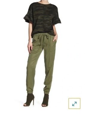 Sanctuary Anthropology Olive Green Tencel Drawstring Jogger Pants
